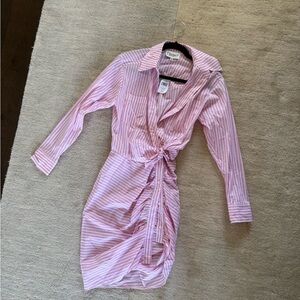NWT 1st SIGHT long Sleeve Pink Striped Dress